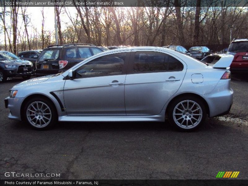 Apex Silver Metallic / Black 2011 Mitsubishi Lancer Evolution GSR