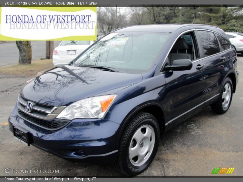 Royal Blue Pearl / Gray 2010 Honda CR-V LX AWD