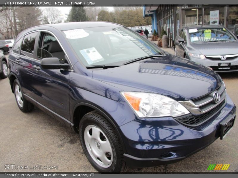 Royal Blue Pearl / Gray 2010 Honda CR-V LX AWD