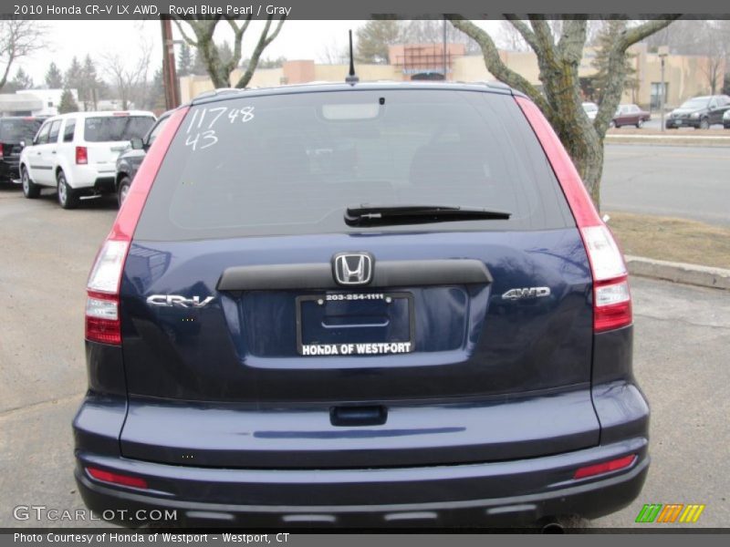 Royal Blue Pearl / Gray 2010 Honda CR-V LX AWD