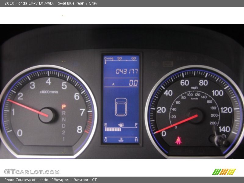 Royal Blue Pearl / Gray 2010 Honda CR-V LX AWD
