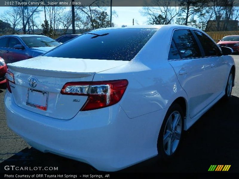 Super White / Black 2012 Toyota Camry SE