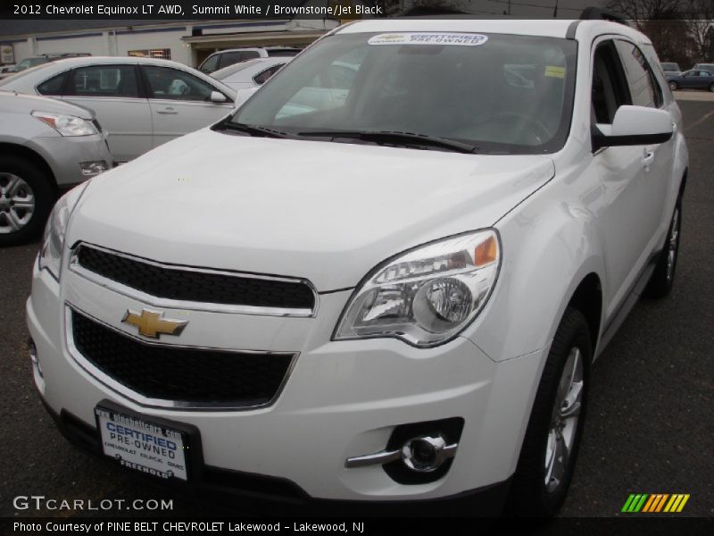Summit White / Brownstone/Jet Black 2012 Chevrolet Equinox LT AWD
