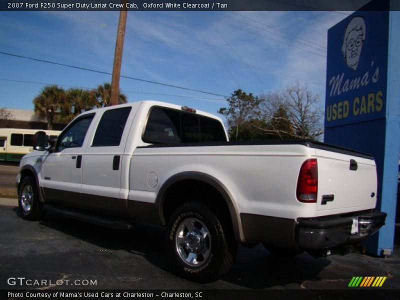 Oxford White Clearcoat / Tan 2007 Ford F250 Super Duty Lariat Crew Cab