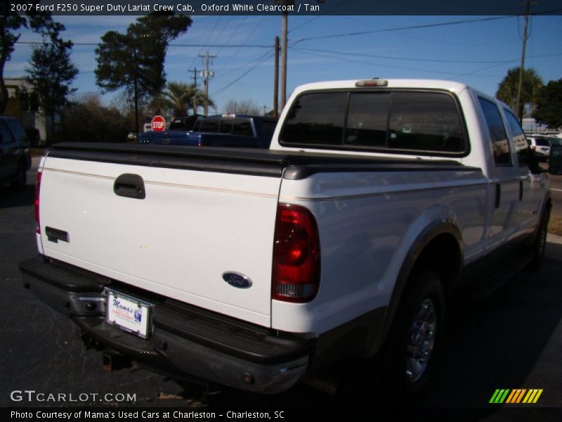 Oxford White Clearcoat / Tan 2007 Ford F250 Super Duty Lariat Crew Cab