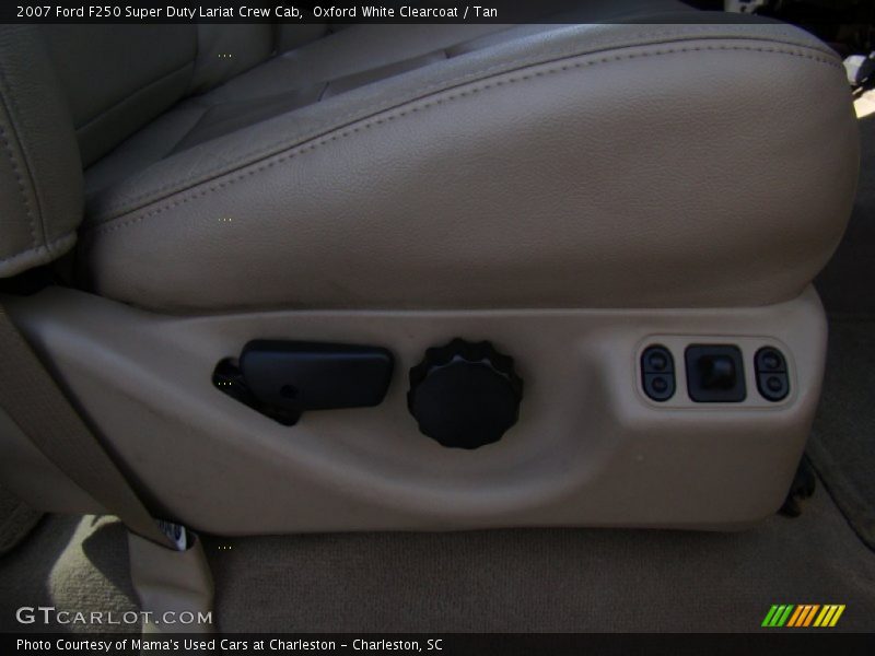 Oxford White Clearcoat / Tan 2007 Ford F250 Super Duty Lariat Crew Cab