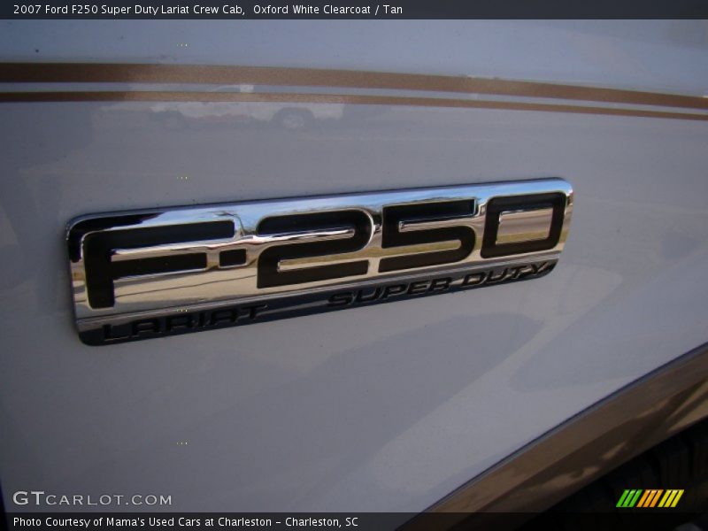 Oxford White Clearcoat / Tan 2007 Ford F250 Super Duty Lariat Crew Cab