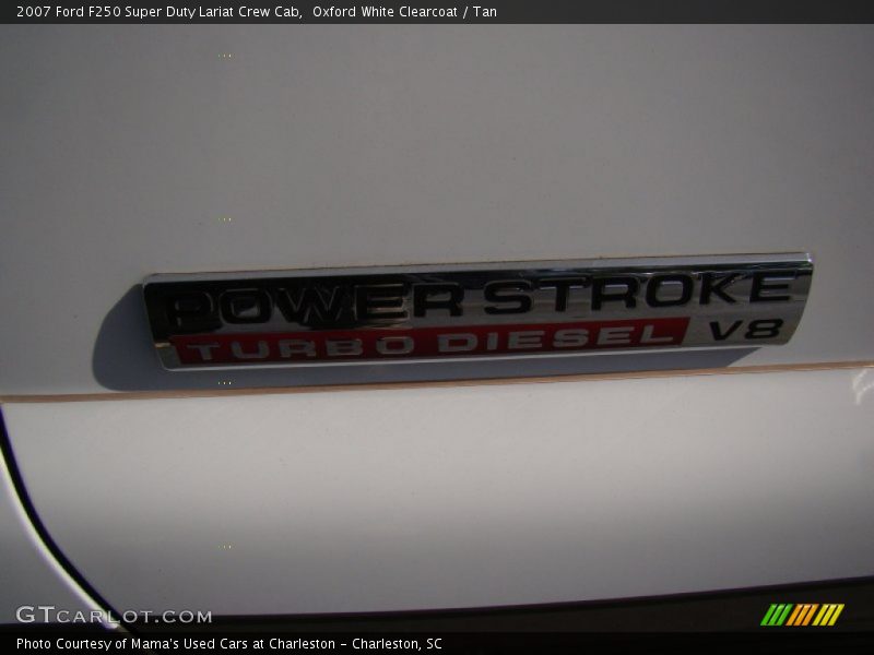 Oxford White Clearcoat / Tan 2007 Ford F250 Super Duty Lariat Crew Cab