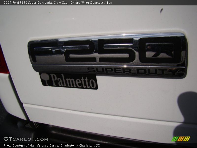 Oxford White Clearcoat / Tan 2007 Ford F250 Super Duty Lariat Crew Cab