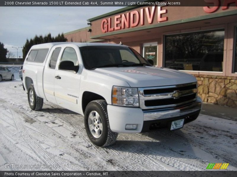 Summit White / Light Cashmere/Ebony Accents 2008 Chevrolet Silverado 1500 LT Extended Cab 4x4