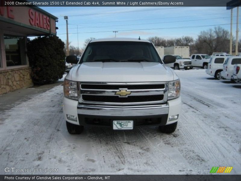 Summit White / Light Cashmere/Ebony Accents 2008 Chevrolet Silverado 1500 LT Extended Cab 4x4