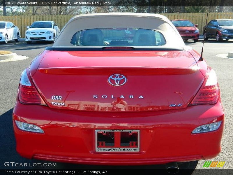 Absolutely Red / Ivory 2007 Toyota Solara SLE V6 Convertible