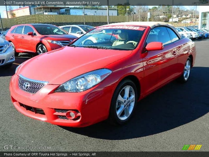 Absolutely Red / Ivory 2007 Toyota Solara SLE V6 Convertible
