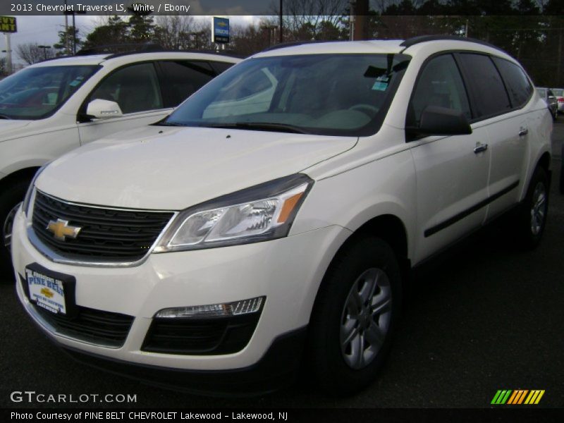 White / Ebony 2013 Chevrolet Traverse LS