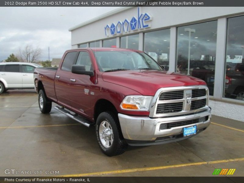 Deep Cherry Red Crystal Pearl / Light Pebble Beige/Bark Brown 2012 Dodge Ram 2500 HD SLT Crew Cab 4x4