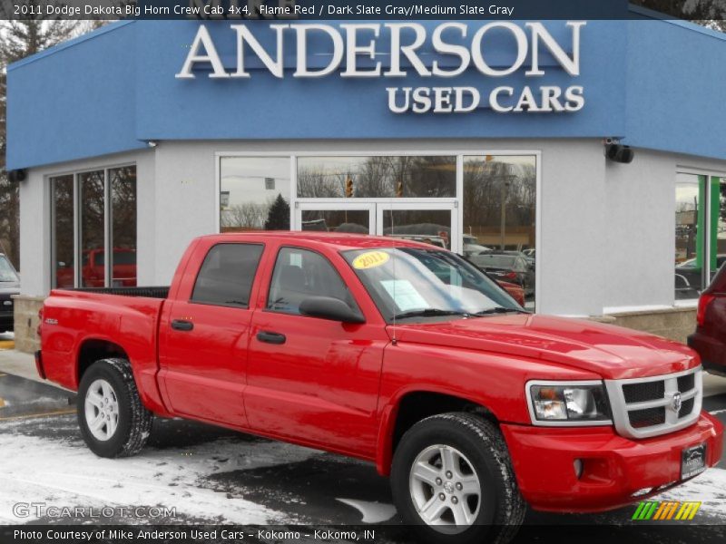 Flame Red / Dark Slate Gray/Medium Slate Gray 2011 Dodge Dakota Big Horn Crew Cab 4x4