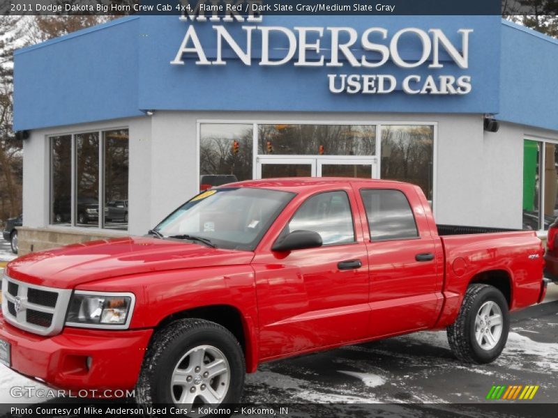 Flame Red / Dark Slate Gray/Medium Slate Gray 2011 Dodge Dakota Big Horn Crew Cab 4x4