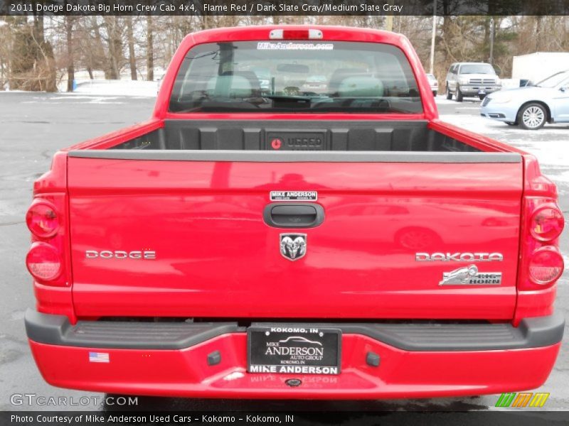 Flame Red / Dark Slate Gray/Medium Slate Gray 2011 Dodge Dakota Big Horn Crew Cab 4x4
