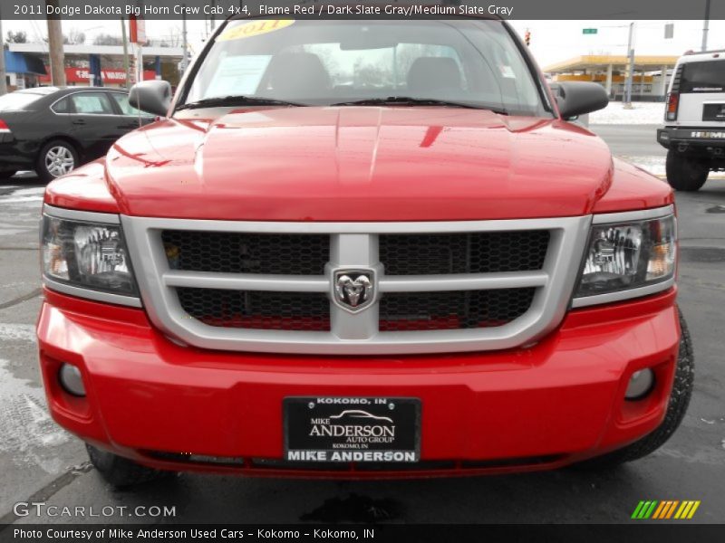 Flame Red / Dark Slate Gray/Medium Slate Gray 2011 Dodge Dakota Big Horn Crew Cab 4x4