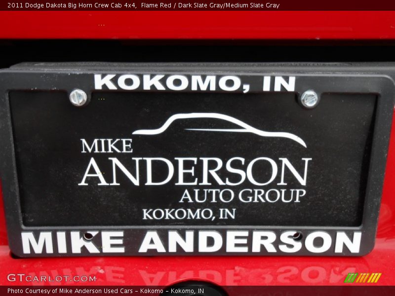 Flame Red / Dark Slate Gray/Medium Slate Gray 2011 Dodge Dakota Big Horn Crew Cab 4x4