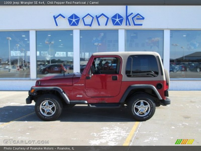 Chili Pepper Red Pearlcoat / Camel 1999 Jeep Wrangler SE 4x4
