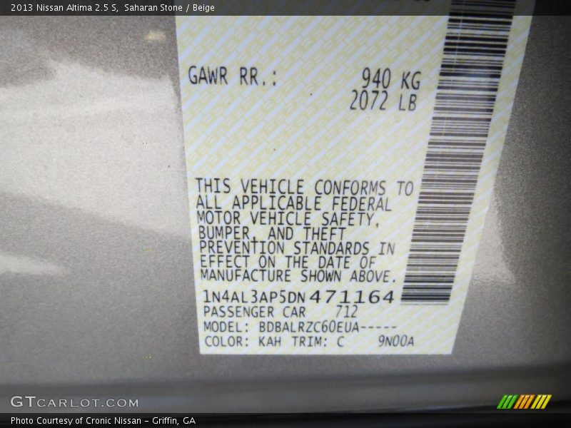 Saharan Stone / Beige 2013 Nissan Altima 2.5 S