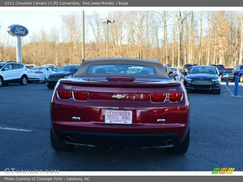 Red Jewel Metallic / Beige 2011 Chevrolet Camaro LT/RS Convertible
