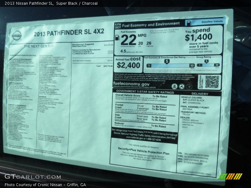 Super Black / Charcoal 2013 Nissan Pathfinder SL