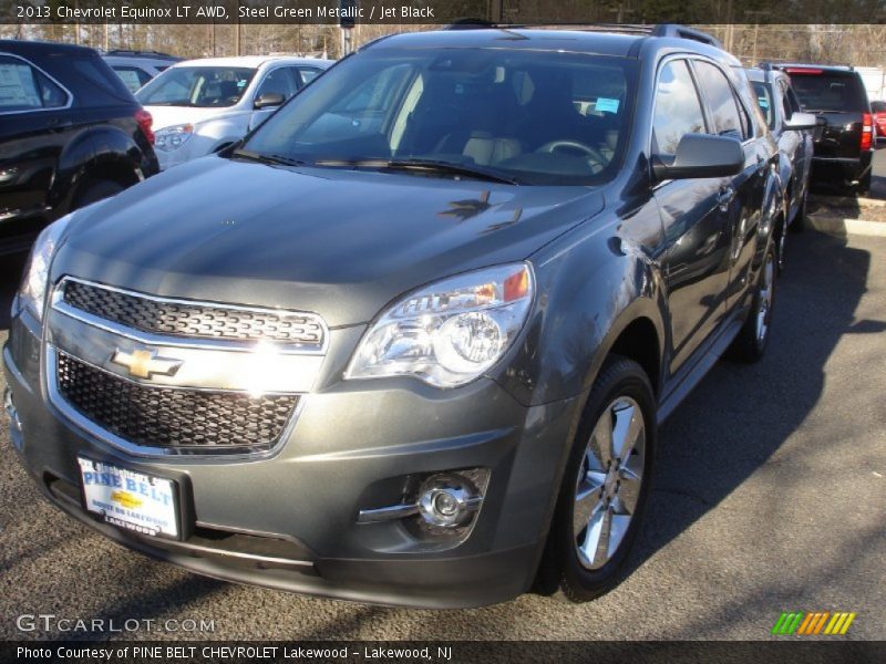 Steel Green Metallic / Jet Black 2013 Chevrolet Equinox LT AWD