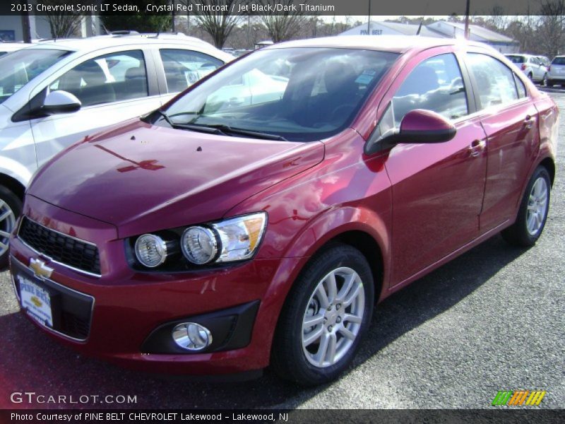 Crystal Red Tintcoat / Jet Black/Dark Titanium 2013 Chevrolet Sonic LT Sedan