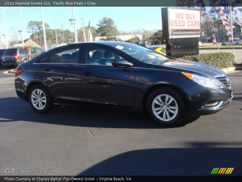 Pacific Blue Pearl / Gray 2012 Hyundai Sonata GLS