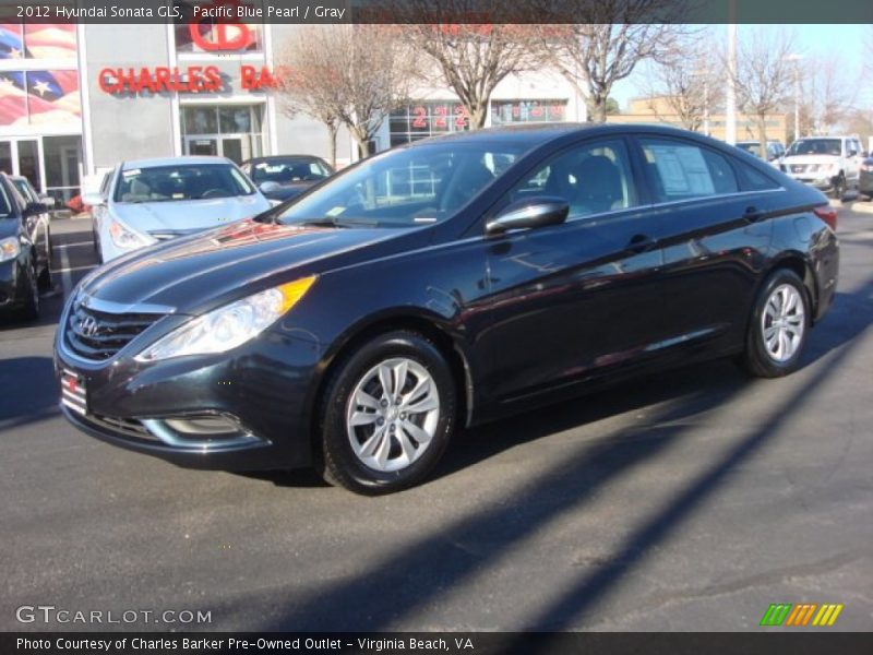 Pacific Blue Pearl / Gray 2012 Hyundai Sonata GLS