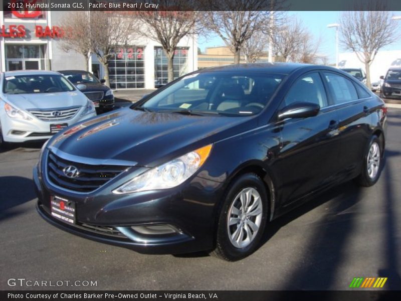 Pacific Blue Pearl / Gray 2012 Hyundai Sonata GLS