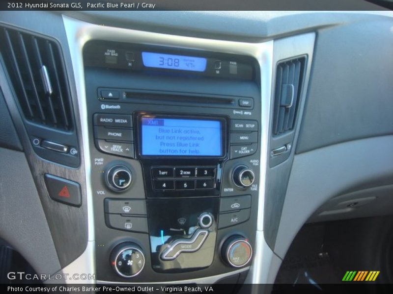 Pacific Blue Pearl / Gray 2012 Hyundai Sonata GLS
