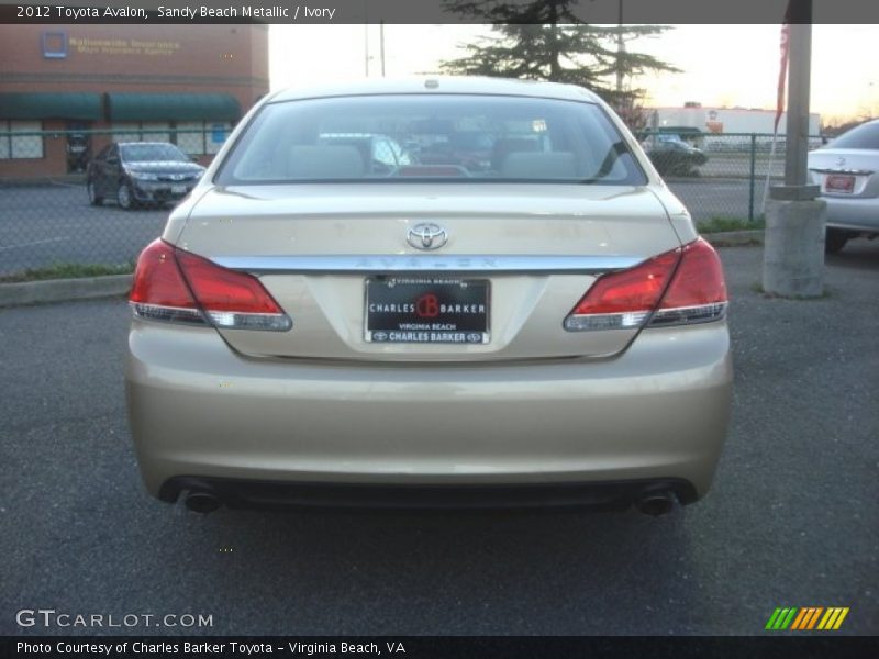 Sandy Beach Metallic / Ivory 2012 Toyota Avalon