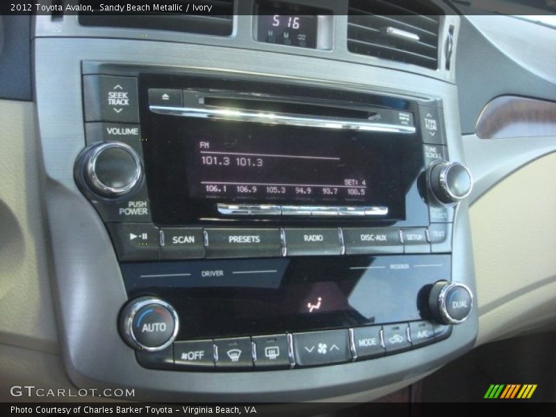 Sandy Beach Metallic / Ivory 2012 Toyota Avalon
