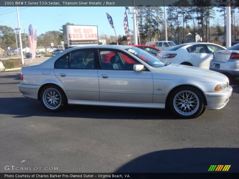 Titanium Silver Metallic / Black 2001 BMW 5 Series 530i Sedan
