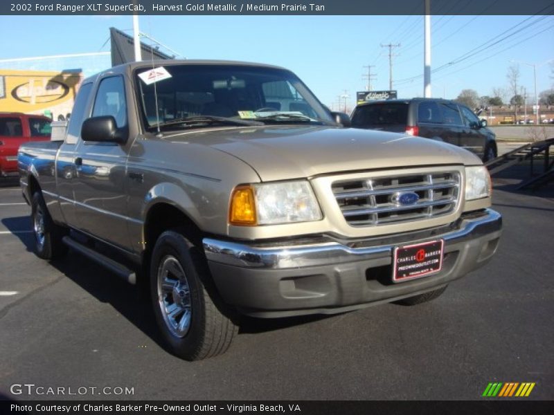 Harvest Gold Metallic / Medium Prairie Tan 2002 Ford Ranger XLT SuperCab