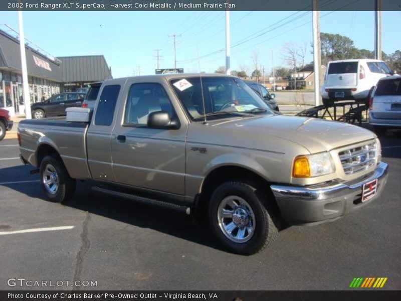 Harvest Gold Metallic / Medium Prairie Tan 2002 Ford Ranger XLT SuperCab