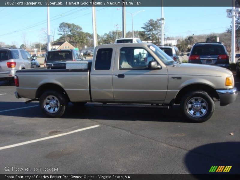 Harvest Gold Metallic / Medium Prairie Tan 2002 Ford Ranger XLT SuperCab