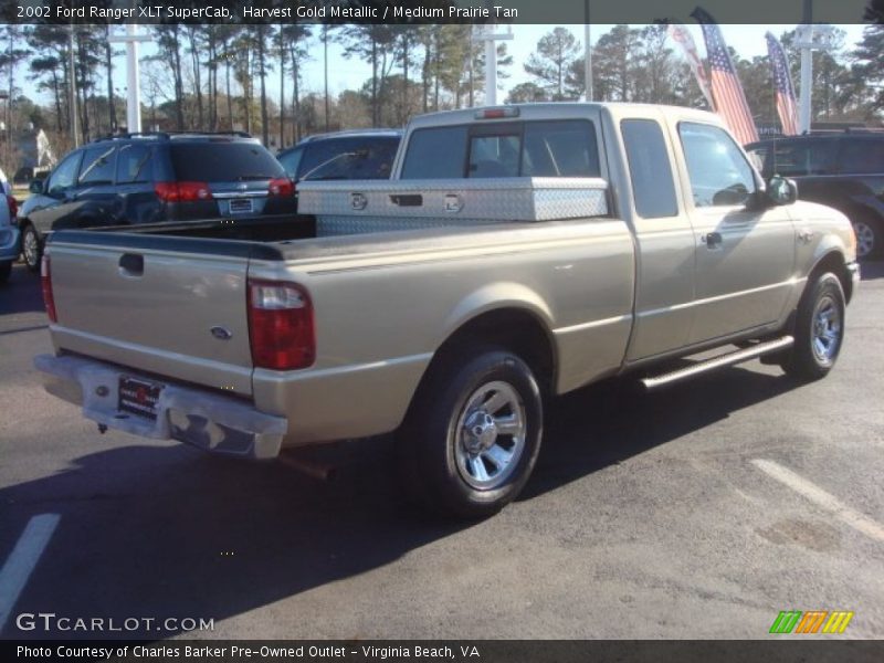 Harvest Gold Metallic / Medium Prairie Tan 2002 Ford Ranger XLT SuperCab