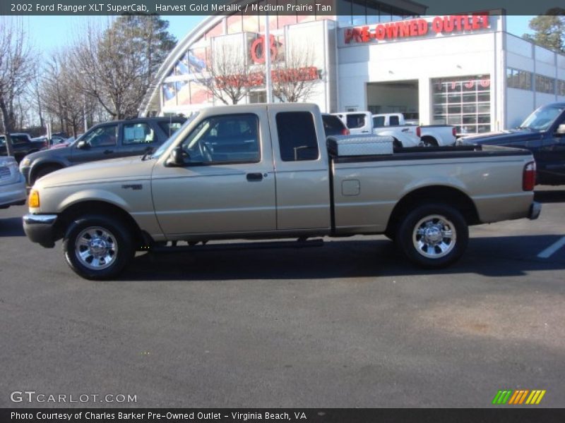 Harvest Gold Metallic / Medium Prairie Tan 2002 Ford Ranger XLT SuperCab