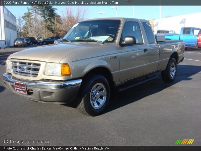 Harvest Gold Metallic / Medium Prairie Tan 2002 Ford Ranger XLT SuperCab