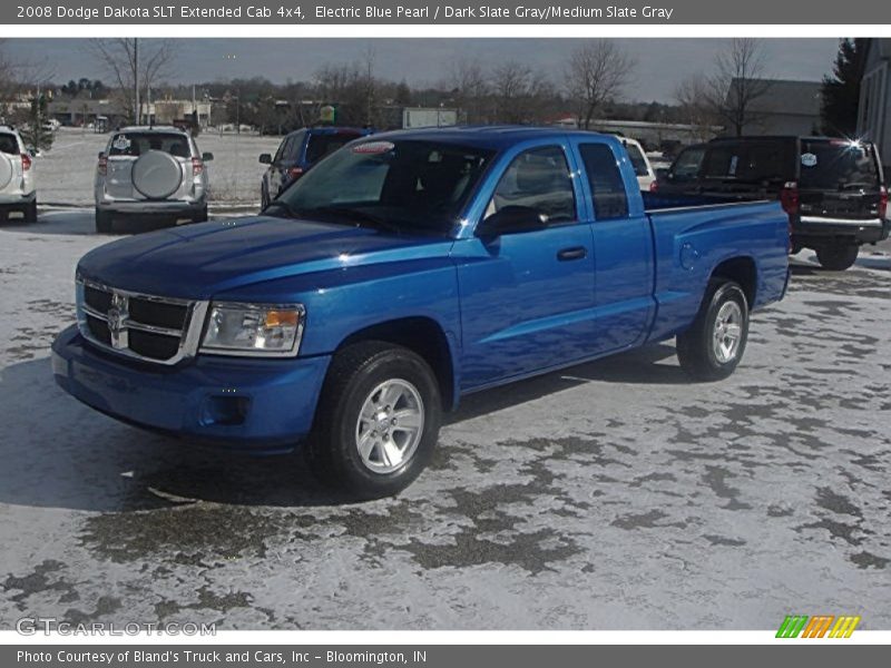 Electric Blue Pearl / Dark Slate Gray/Medium Slate Gray 2008 Dodge Dakota SLT Extended Cab 4x4