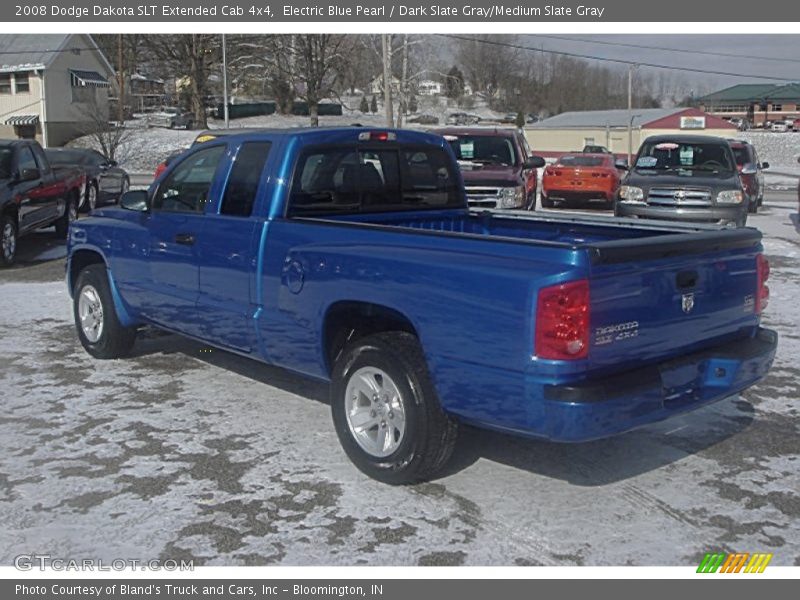 Electric Blue Pearl / Dark Slate Gray/Medium Slate Gray 2008 Dodge Dakota SLT Extended Cab 4x4