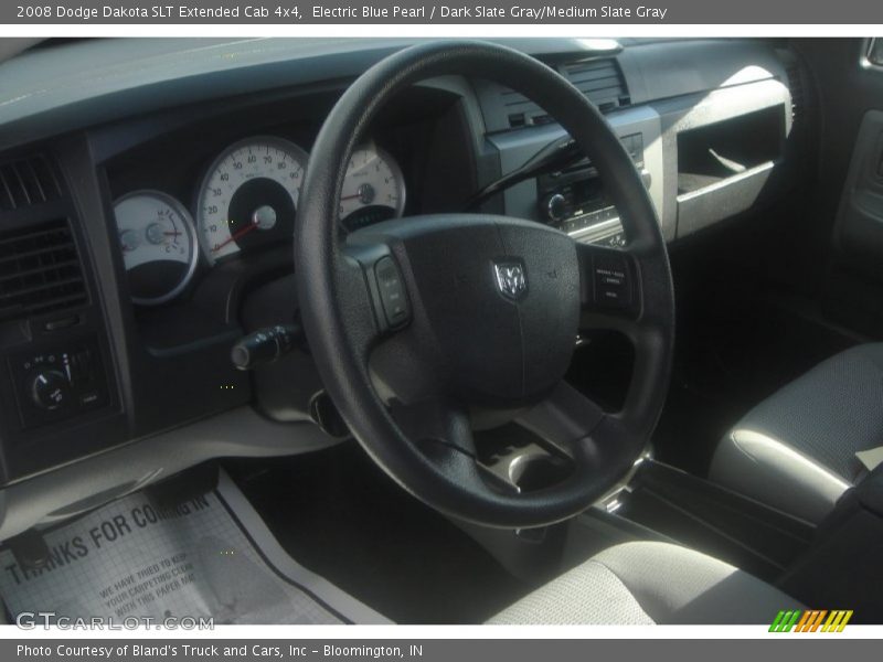 Electric Blue Pearl / Dark Slate Gray/Medium Slate Gray 2008 Dodge Dakota SLT Extended Cab 4x4
