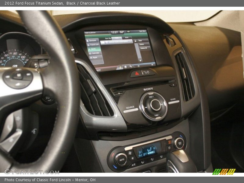 Black / Charcoal Black Leather 2012 Ford Focus Titanium Sedan