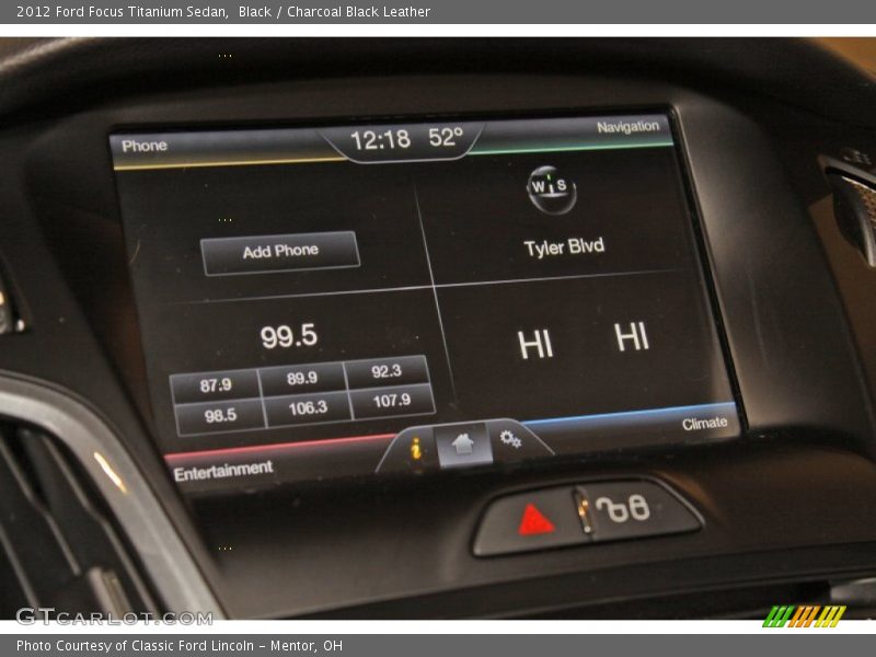 Black / Charcoal Black Leather 2012 Ford Focus Titanium Sedan