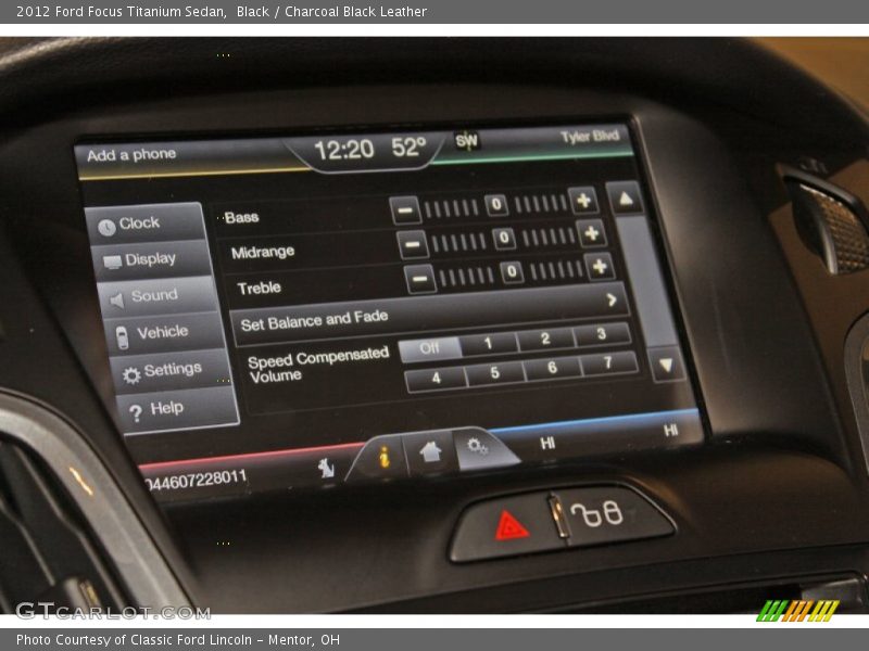 Black / Charcoal Black Leather 2012 Ford Focus Titanium Sedan