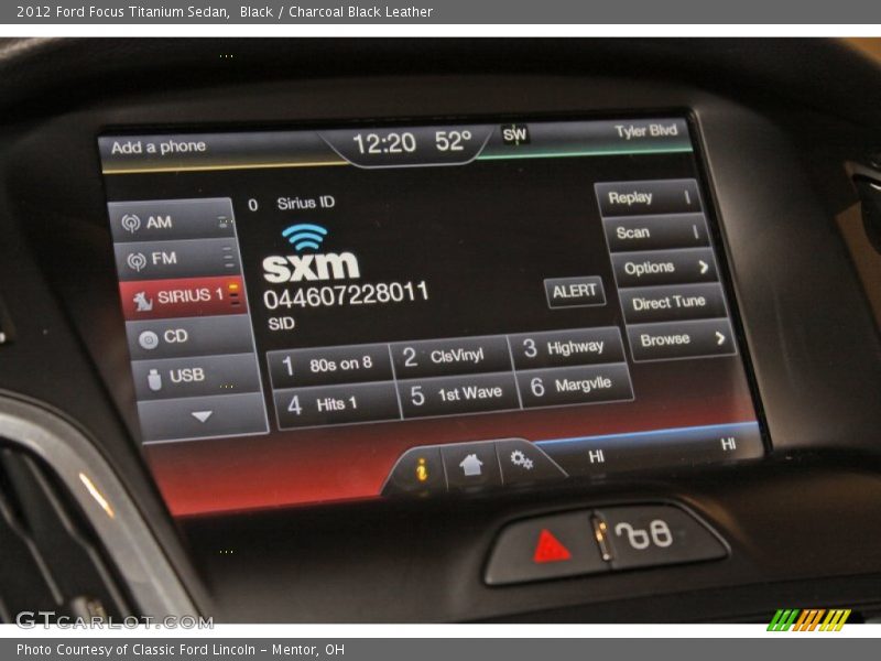 Black / Charcoal Black Leather 2012 Ford Focus Titanium Sedan